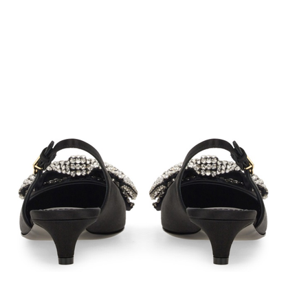 Satin Sling-Back with Rhinestone Embroidery - Image 5