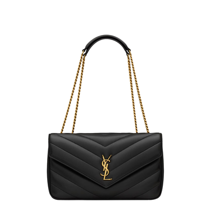 LOULOU Matelassé Lambskin Medium Shoulder Bags - Black - Image 1