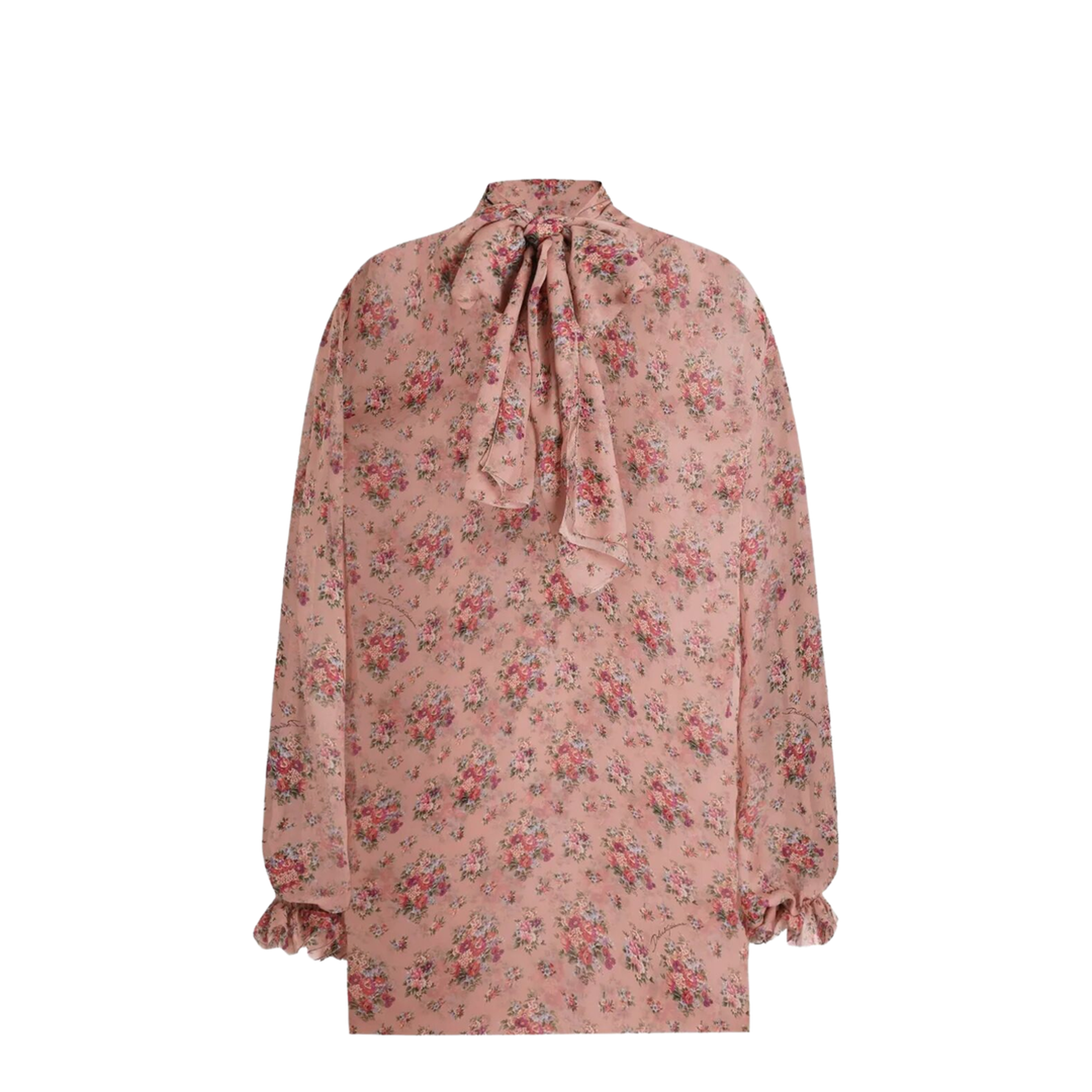 Small Flower Bouquets-Print Chiffon Top - Image 1