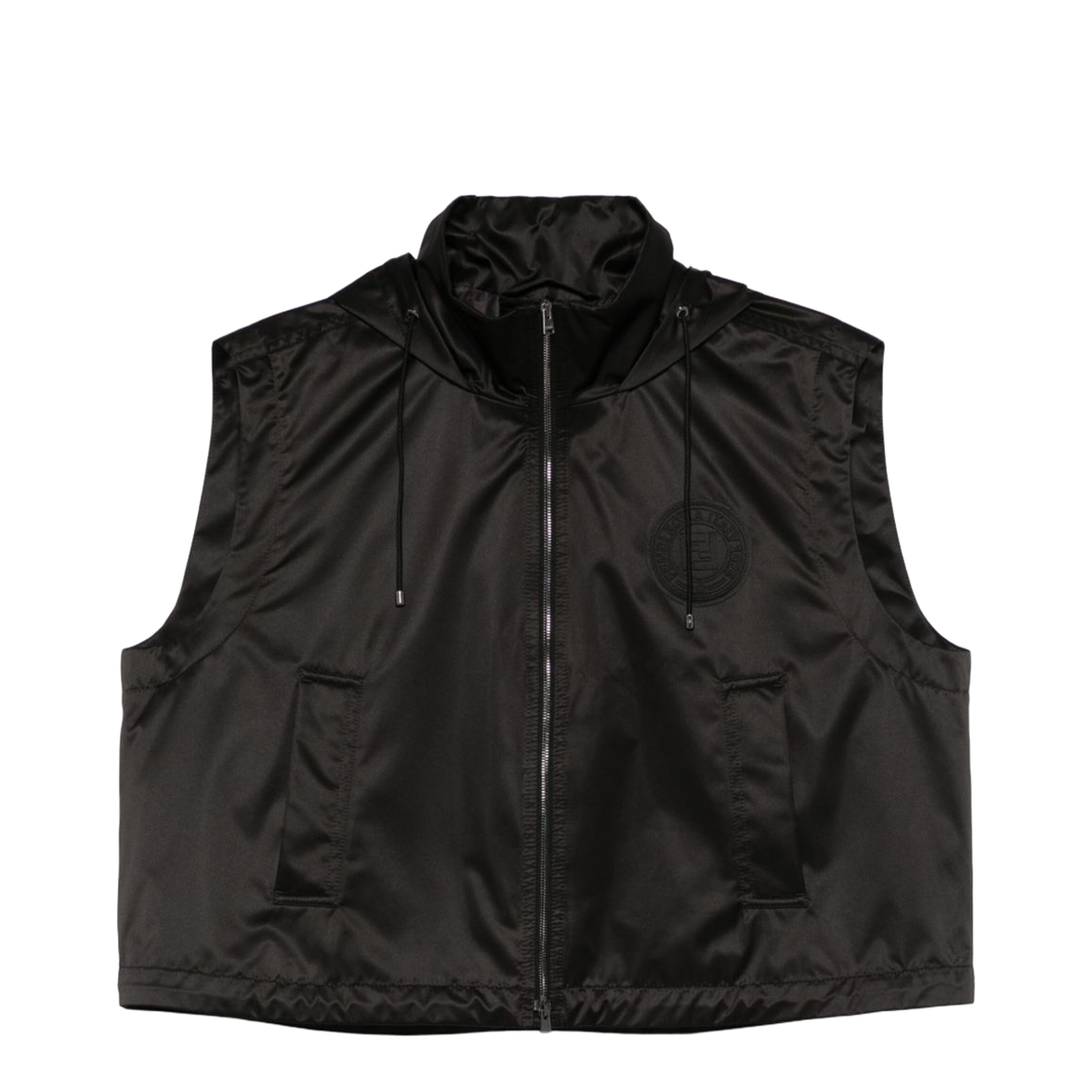 Cropped Gilet with High Collar - Image 1