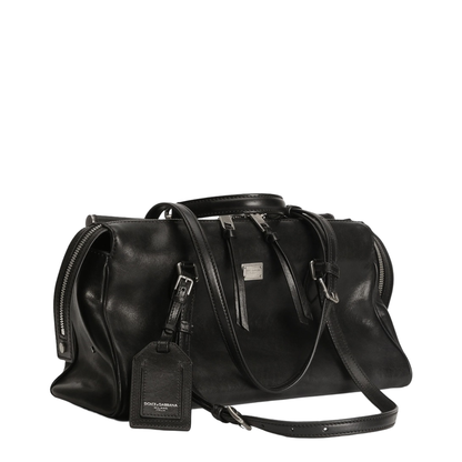 Vittoria Medium Calfskin Top Handle Bag - Black - Image 2