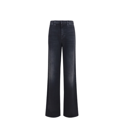 Stretch Cotton Jeans with Web Stripe - Image 1