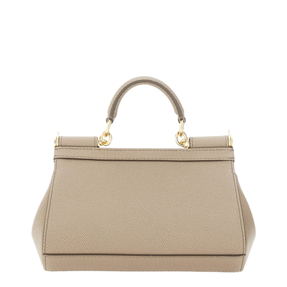 Sicily Mini Calfskin Top Handle Bag - Beige - Image 6