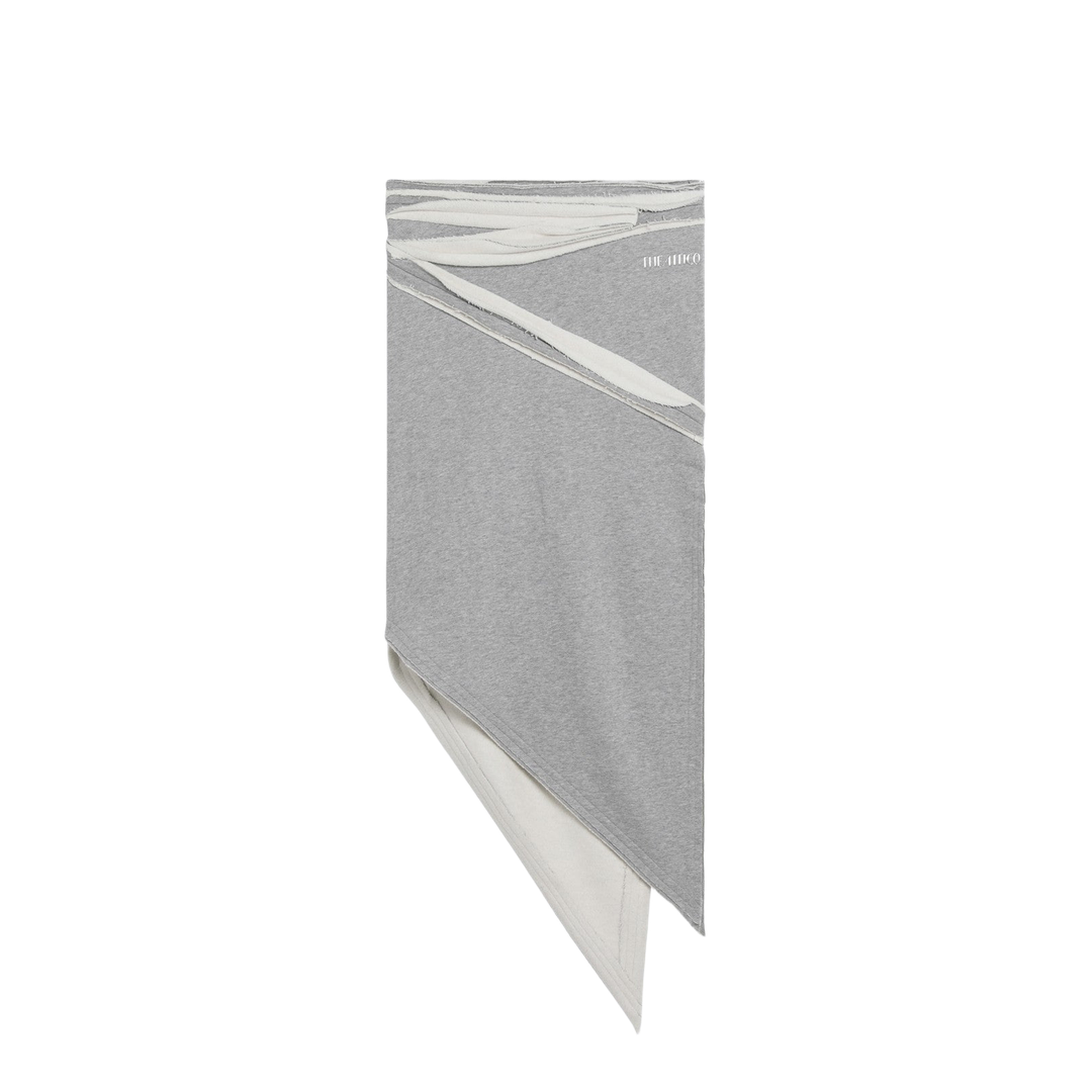 Asymmetric Grey Mélange Cotton Skirt - Image 1