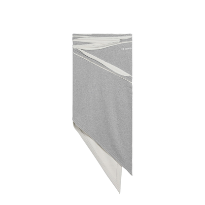 Asymmetric Grey Mélange Cotton Skirt - Image 1