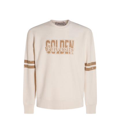 White Cotton Sweatshirt with Front Print - Image 1