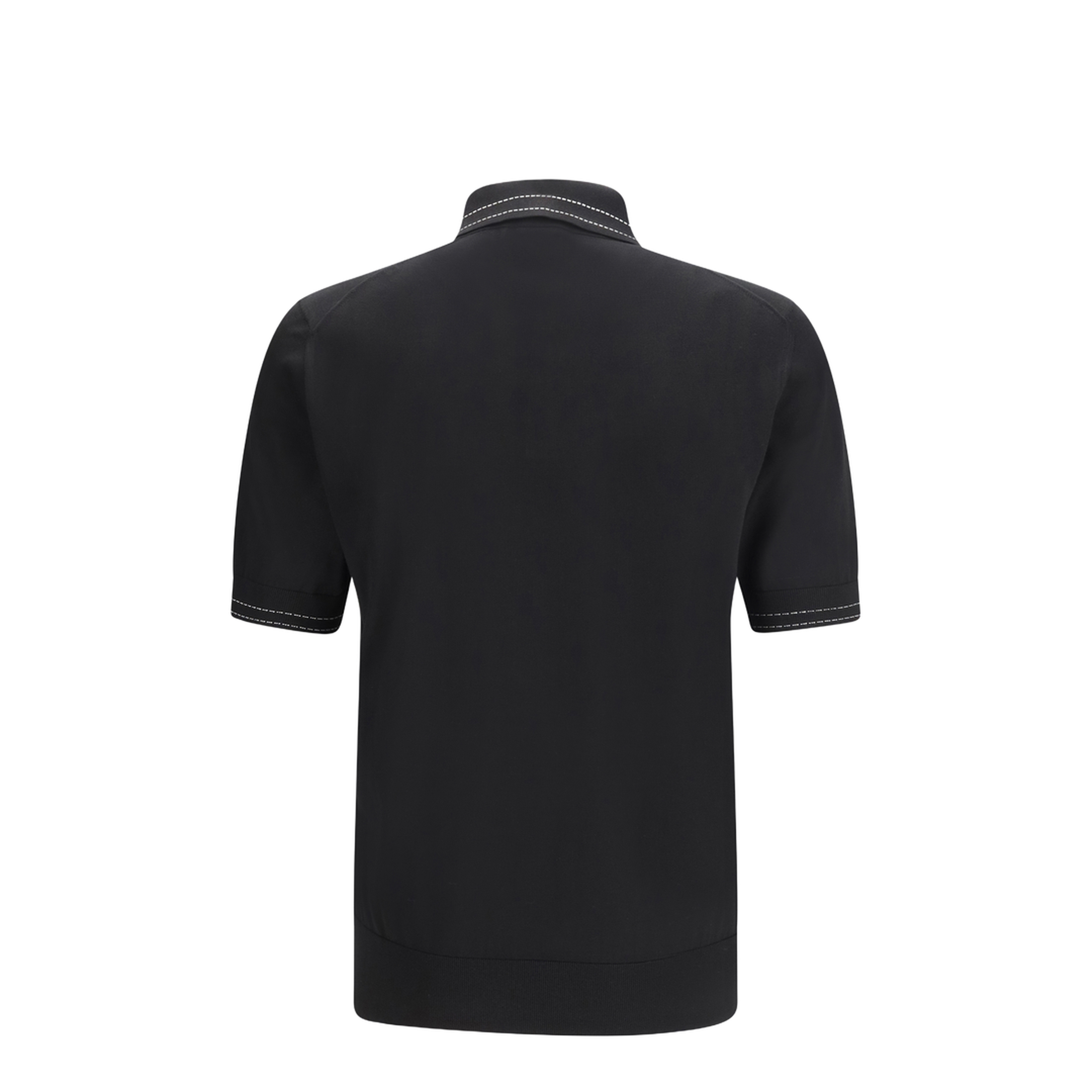 Silk Polo with Collar and Short Sleeves - Image 2