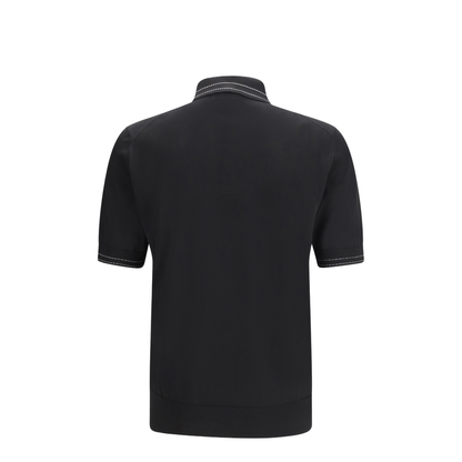 Silk Polo with Collar and Short Sleeves - Image 2