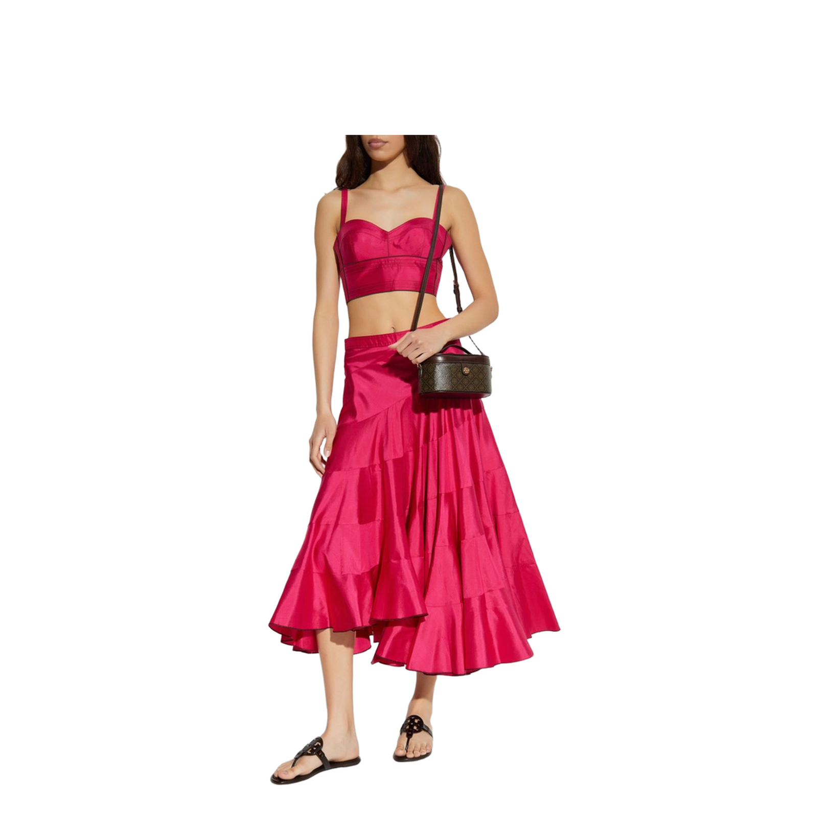 Silk Flared Midi Skirt - Image 2