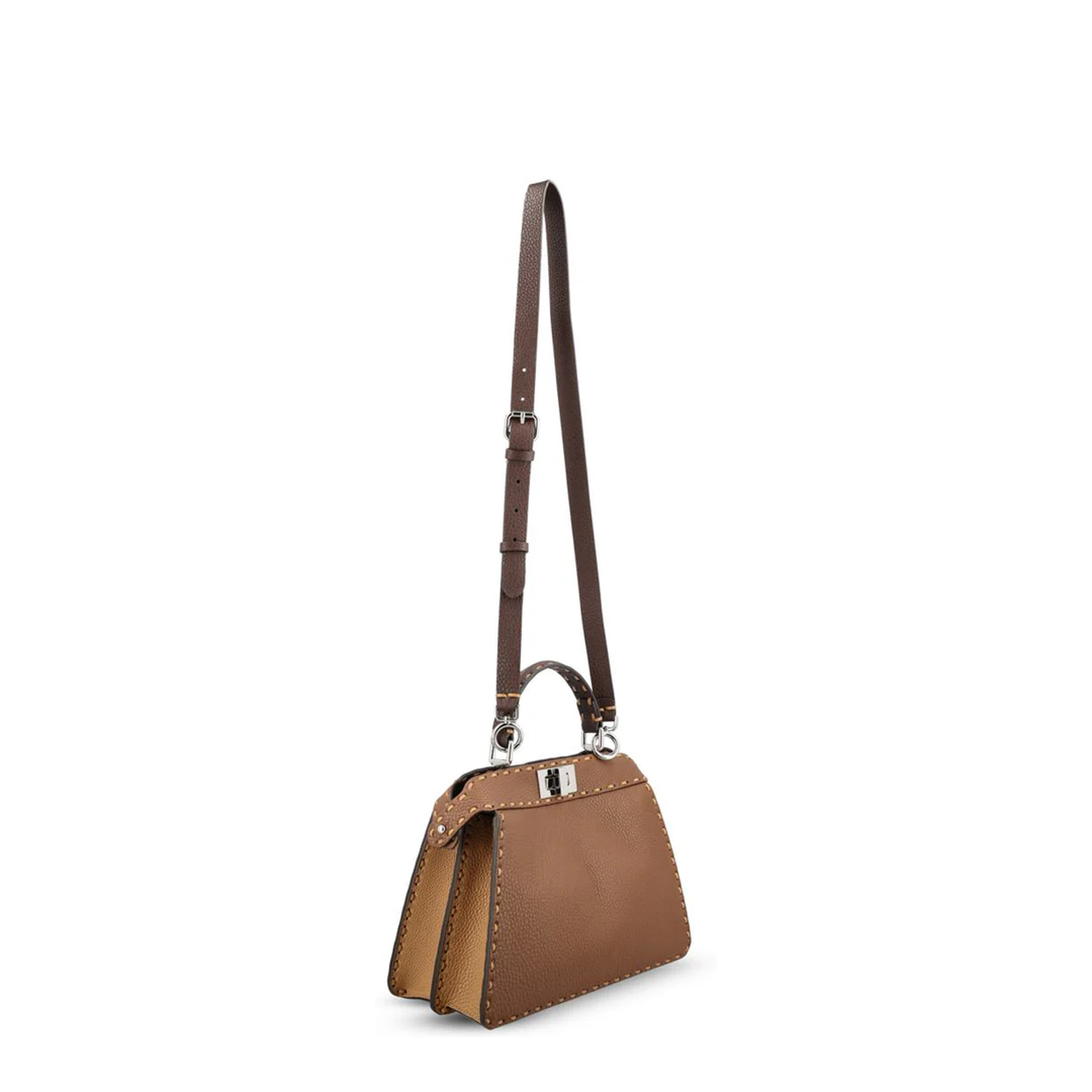 Peekaboo ISeeU Small Shoulder Bags Leather Brown - Image 3