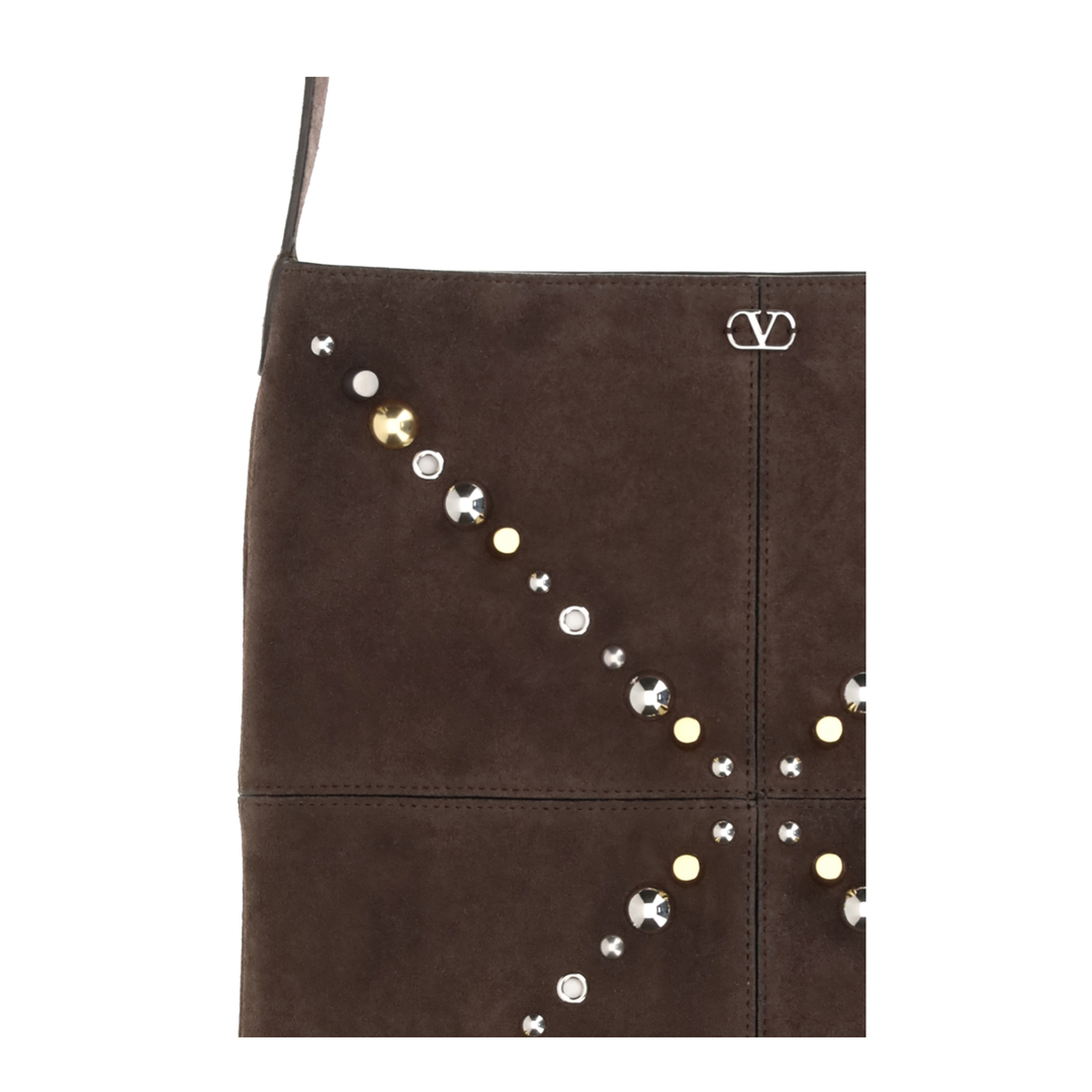 Nellcôte Calf Leather Suede Shoulder Bag - Testa di Moro - Image 3