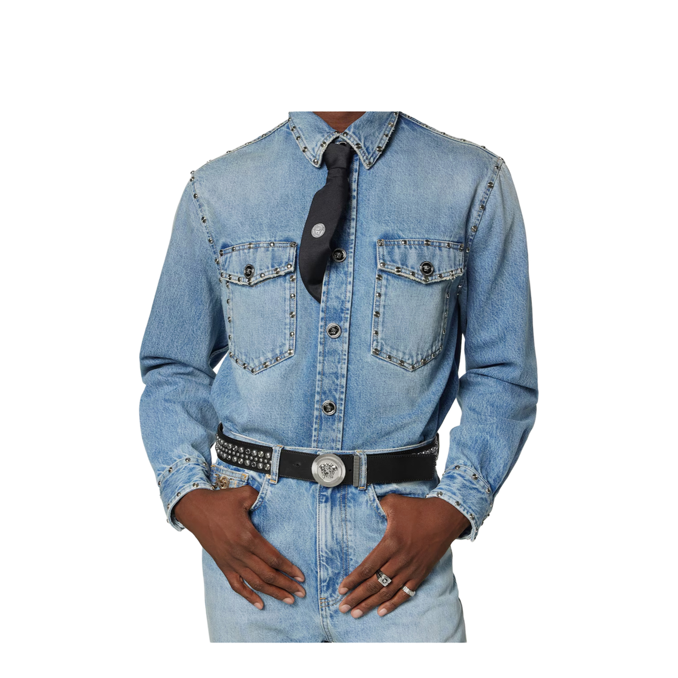 Belt H.40 Lamb Leather with Studs - Image 4