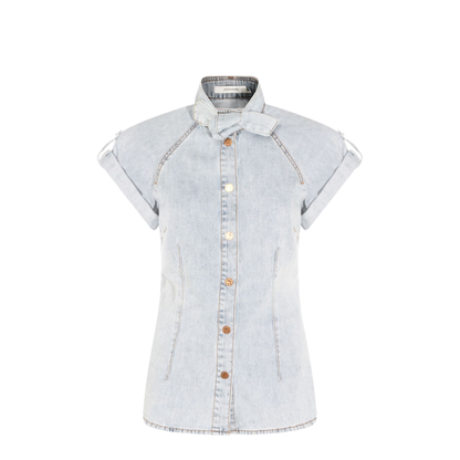 Bow-tie denim top - Image 1