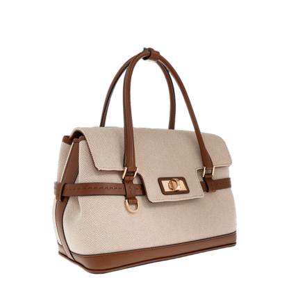 Margaux XS Cotton Canvas and Leather Handbag - Powder - Image 3