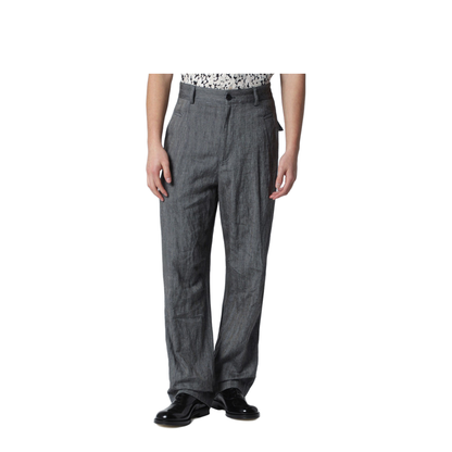 Black Herringbone Trousers - Image 1