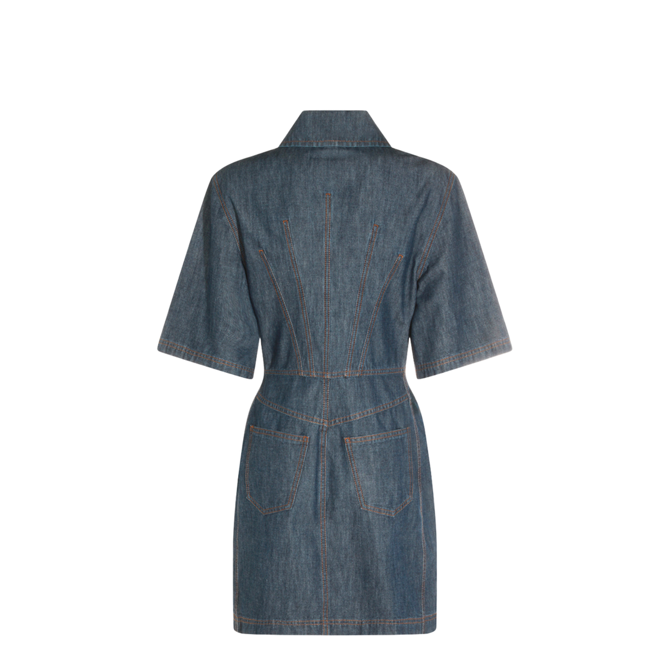 Navy Blue Chambray Dress - Image 3