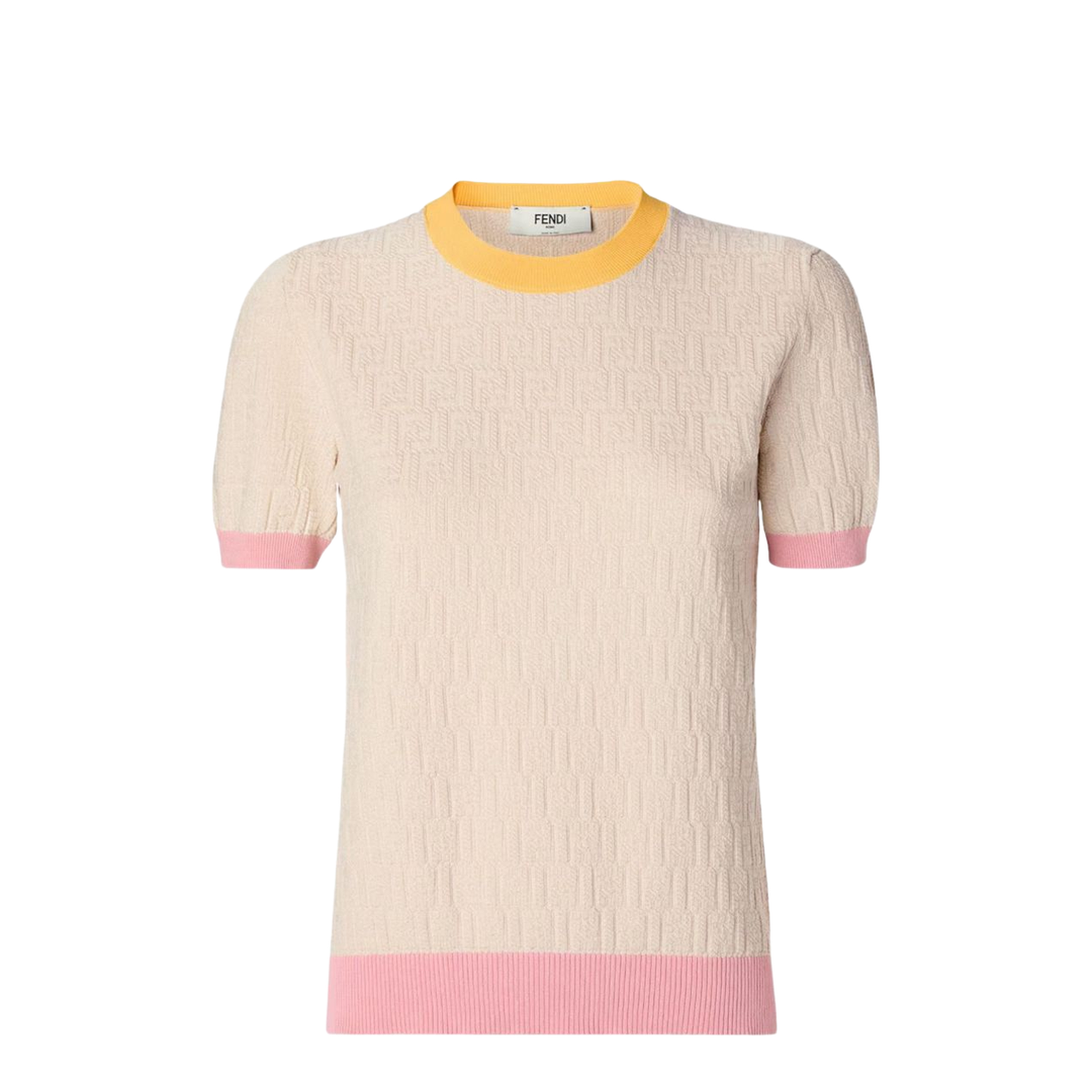Ecrù Polo T-Shirt With Jacquard - Image 1