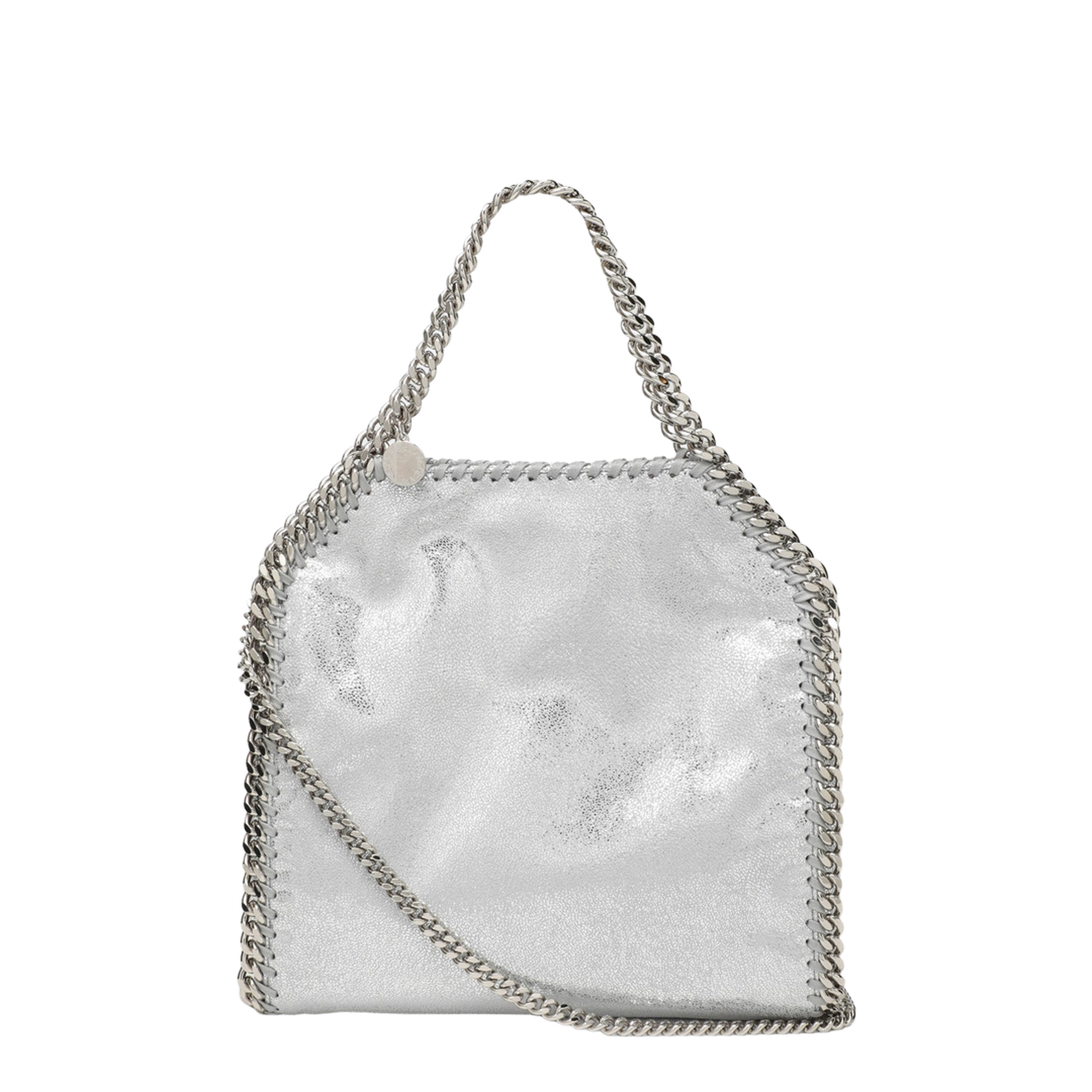 Falabella Mini Vegan Leather Tote Bag - Silver - Image 1