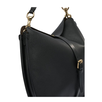 Buckle-Fastening Extra-Large Leather Shoulder Bag - Image 9