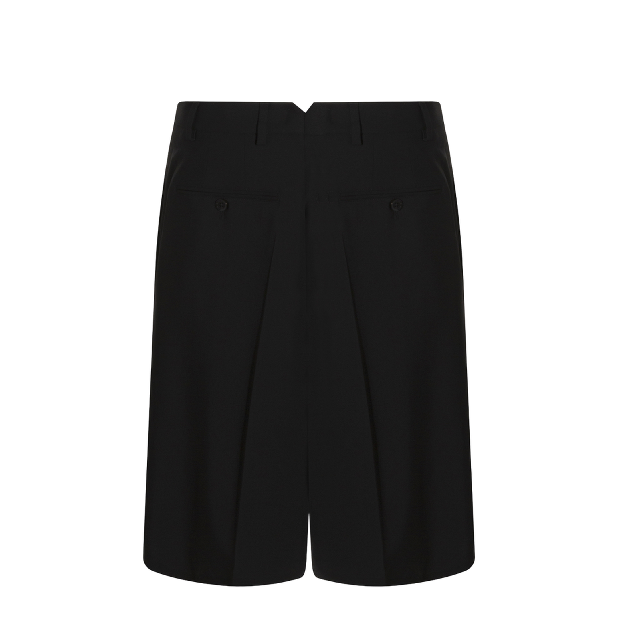 Black Pleated Bermuda Shorts in Cotton - Image 4