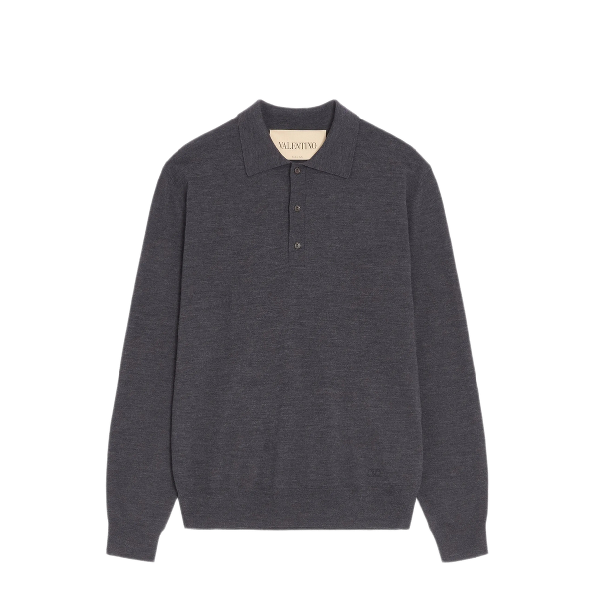 Charcoal Wool Polo Shirt - Image 1