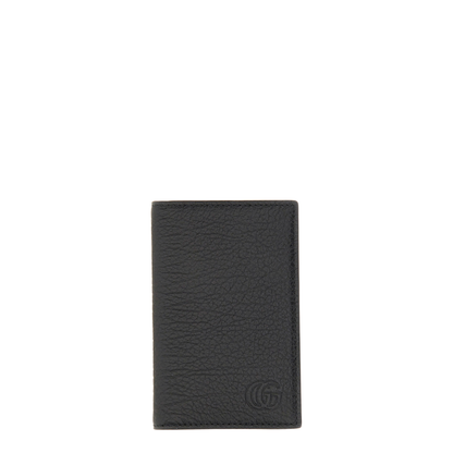 Interlocking G Double G Leather Card Holder - Black - Image 1
