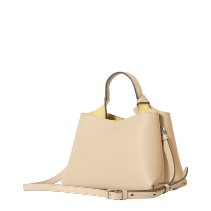 T Timeless Micro Hammered Leather Bag - Beige - Image 2