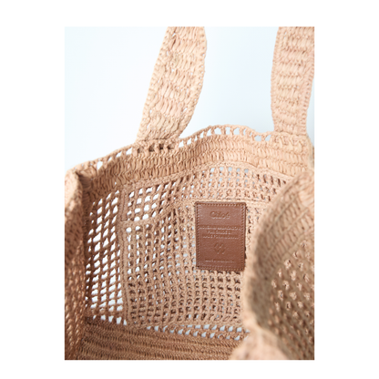 East-West Summer Banana Raffia Tote Bag - Image 4