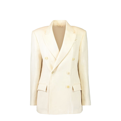 Women's Double-Breasted Blazer - Natural - Image 1