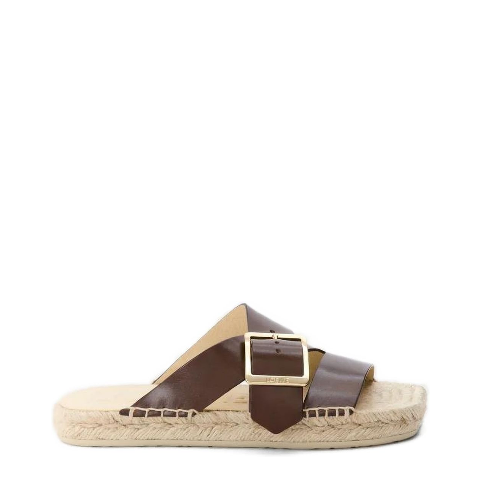 Petal Espadrille Platform Slide in Vegetable-Tanned Calfskin - Image 1