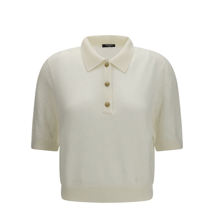 Wool Polo with Vintage Buttons - Image 1