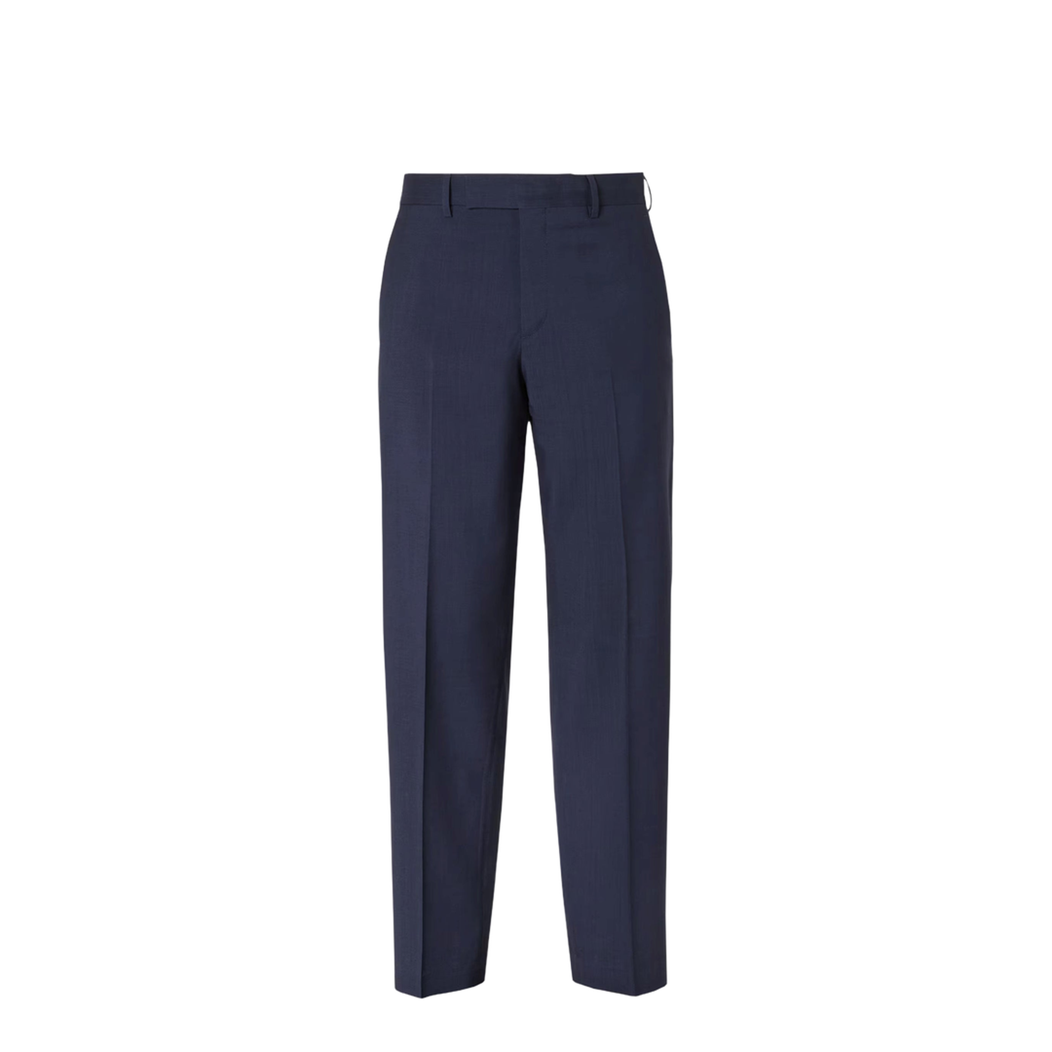 Dark Blue Wool Canvas Trousers - Image 1