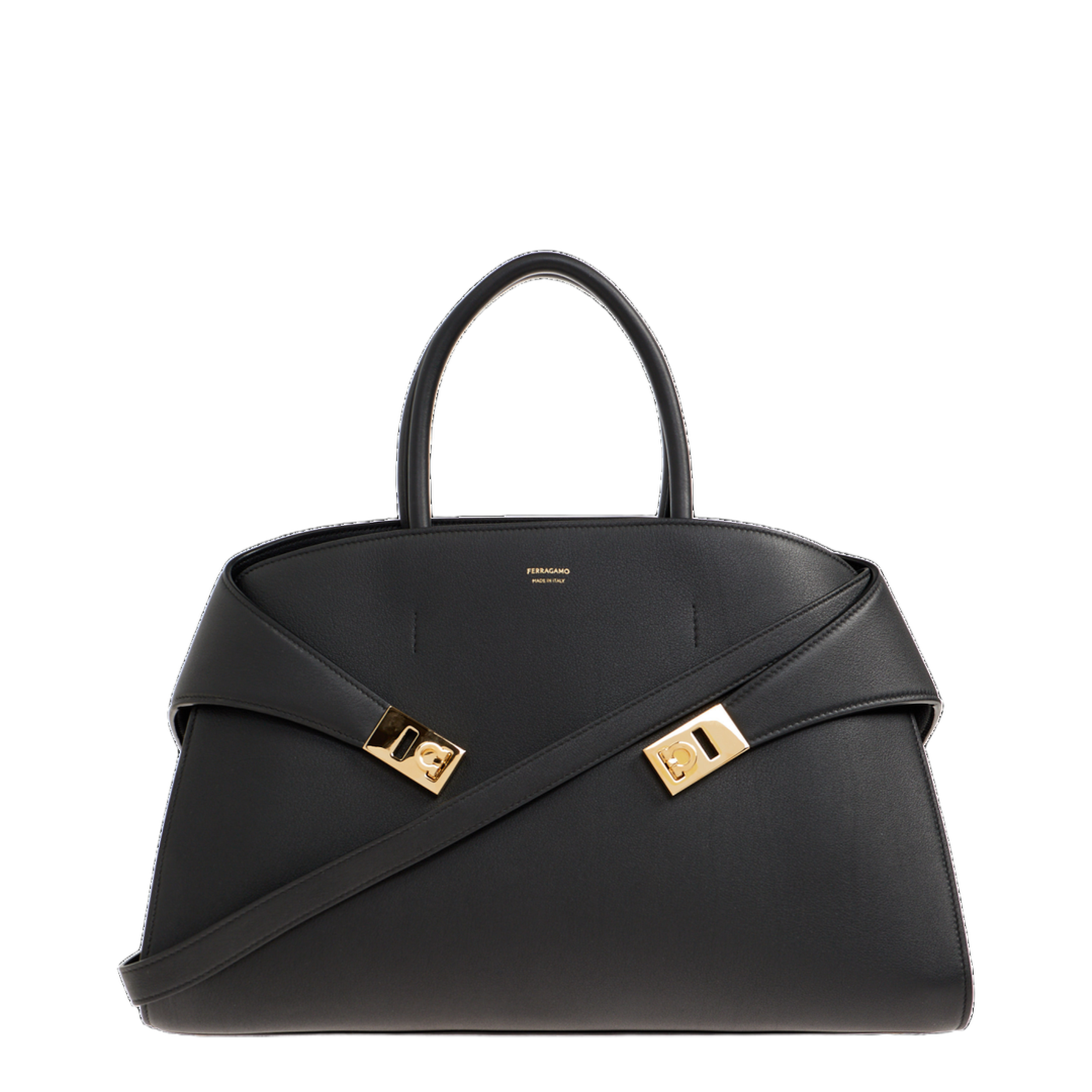 Hug Large Calfskin Handbag - Nero - Image 1