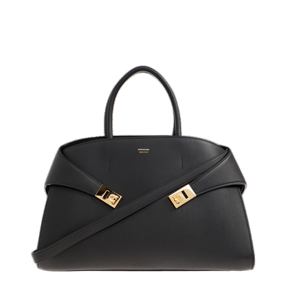 Hug Large Calfskin Handbag - Nero - Image 1