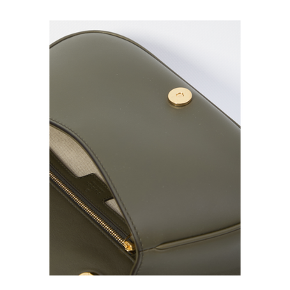 Blondie Medium Top Handle Bag in Forest Green Leather - Image 4