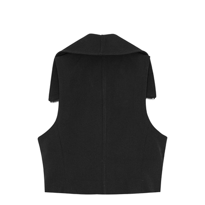 Black Recycled Polyester Crepe Texture Sweater - Image 3