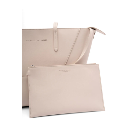 Leather Tote Bag with Pouch - Image 3
