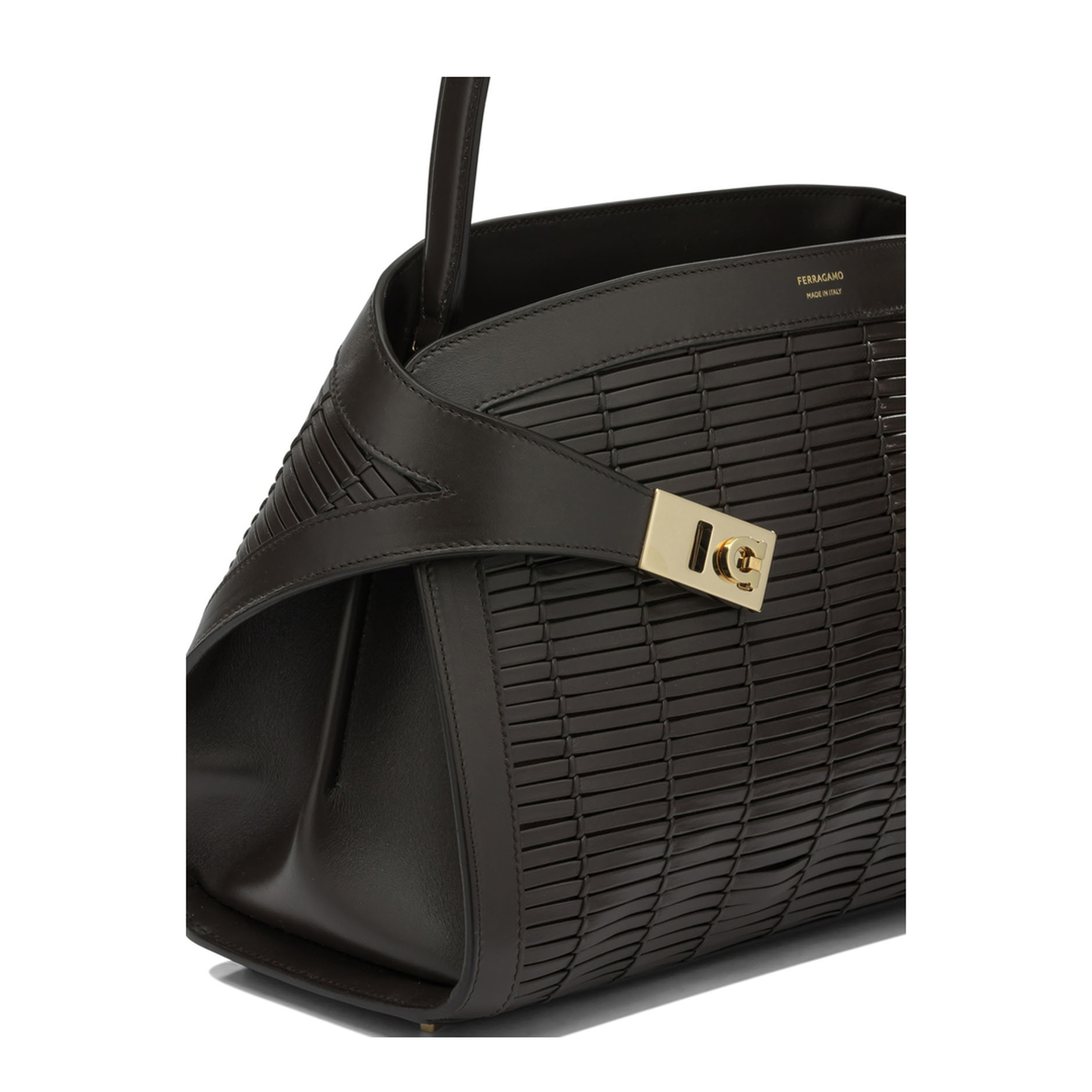 Hug Soft Medium Calfskin Shoulder Bag - Dark Brown - Image 4