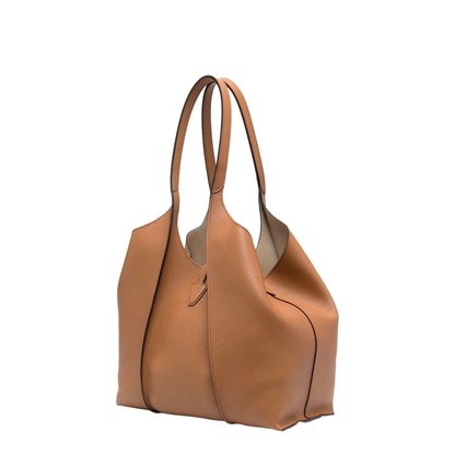 T Timeless Small Hammered Leather Tote Bag - Kenia - Image 2