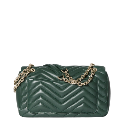 Dark Green Nappa Leather Medium Shoulder Bag - Image 3