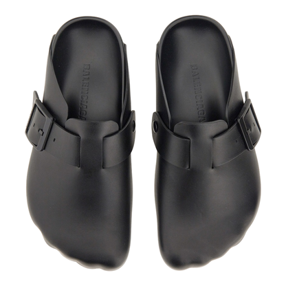Balenciaga Black Sunday Clogs with Logo Strap - Image 6