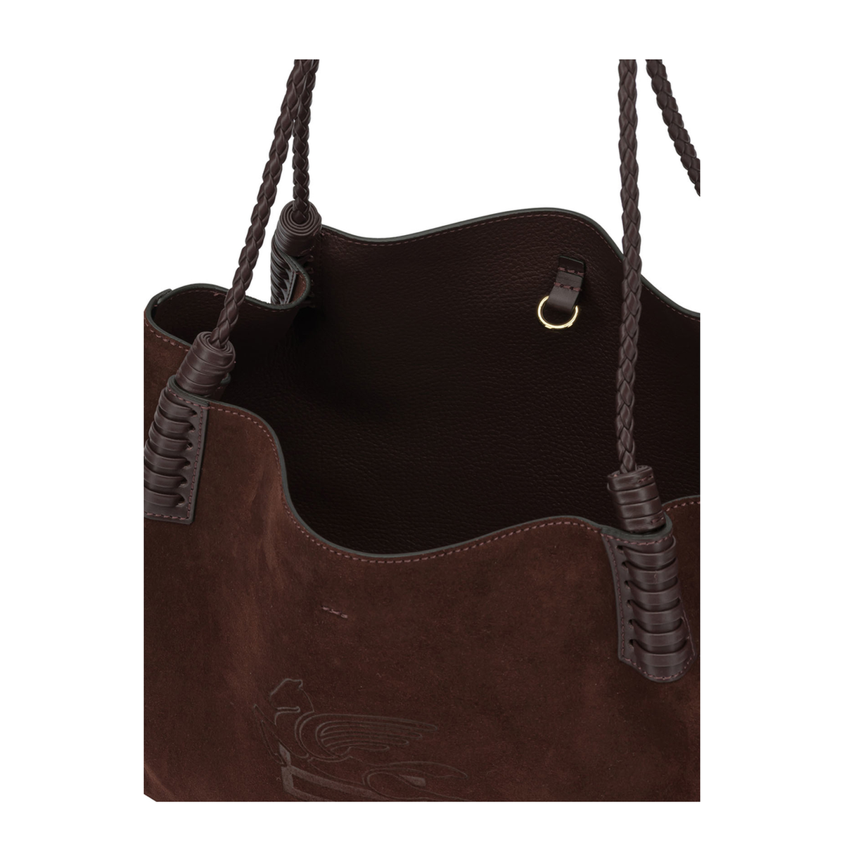 Libra Small Suede Shoulder Bags - Brown - Image 5