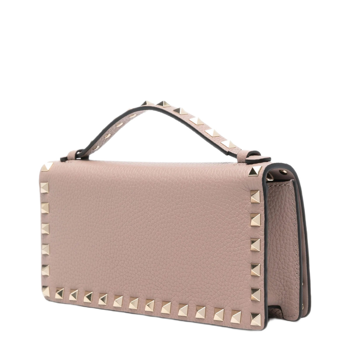 Rockstud Small Grainy Calfskin Shoulder Bag - Light Ivory - Image 3