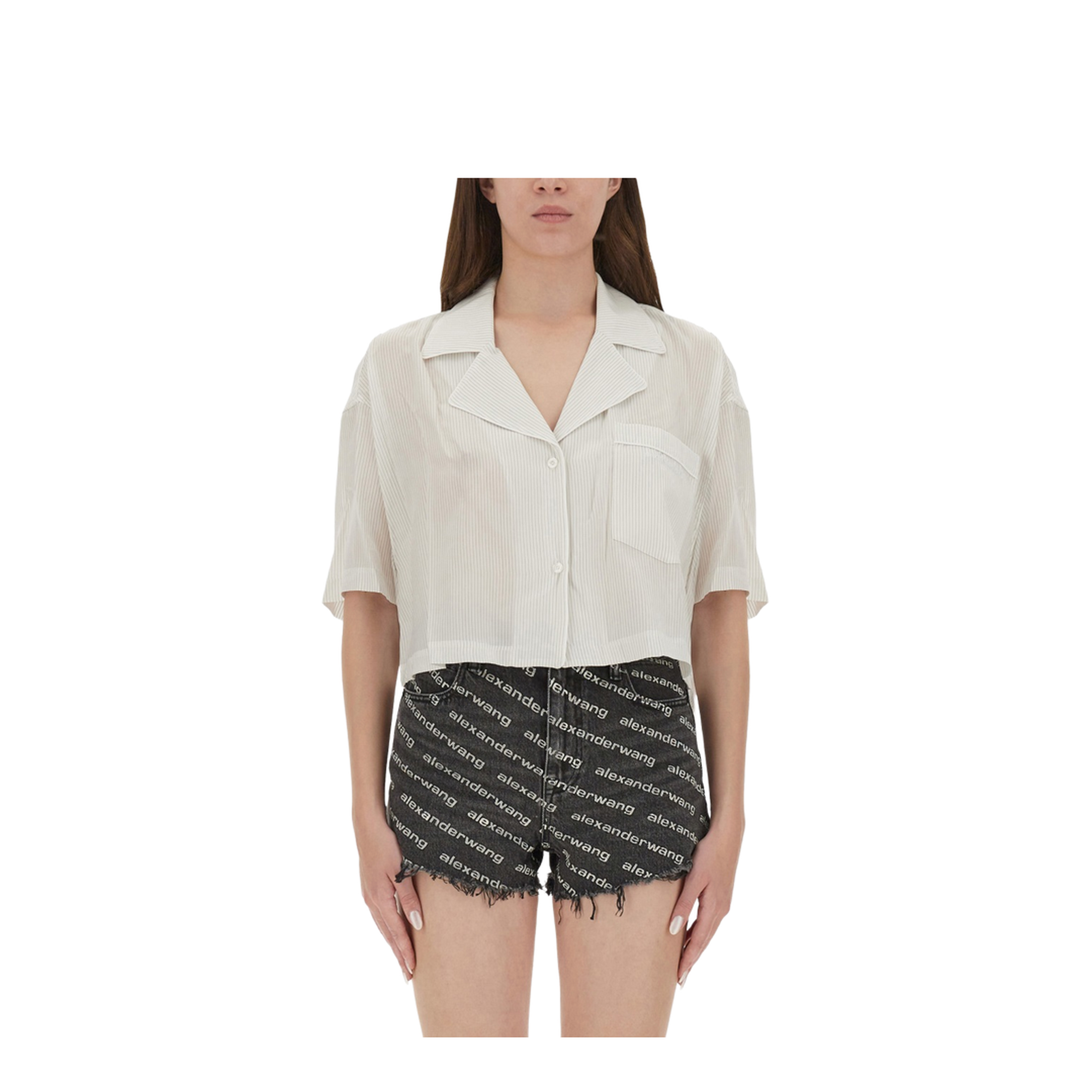 Striped Shirt with Embroidered Logo - Image 1