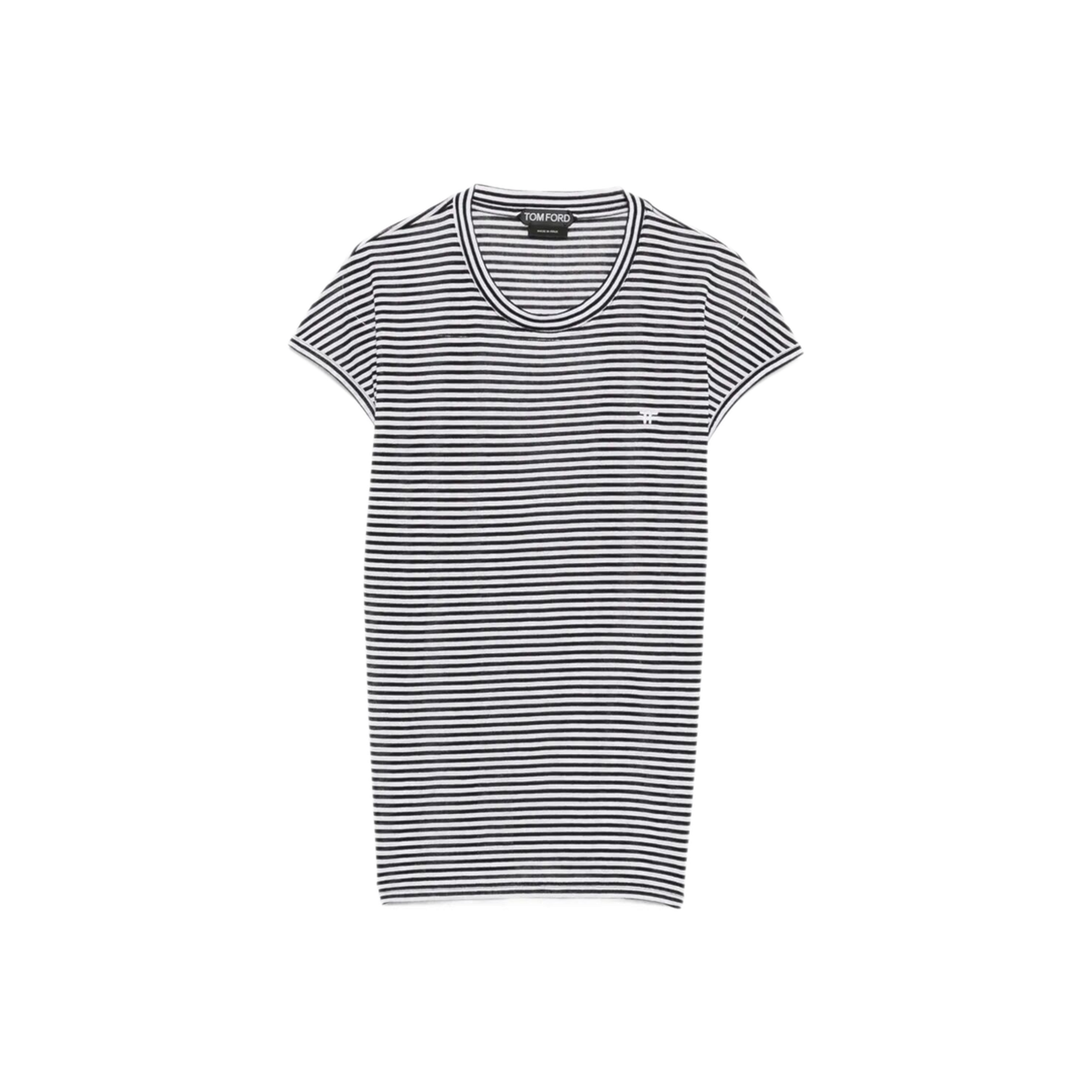 Striped Viscose T-Shirt - Image 1