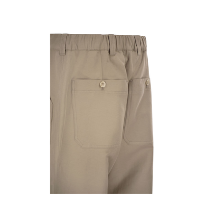 Cotton and linen drill trousers with patch pockets and drawstring - Image 4