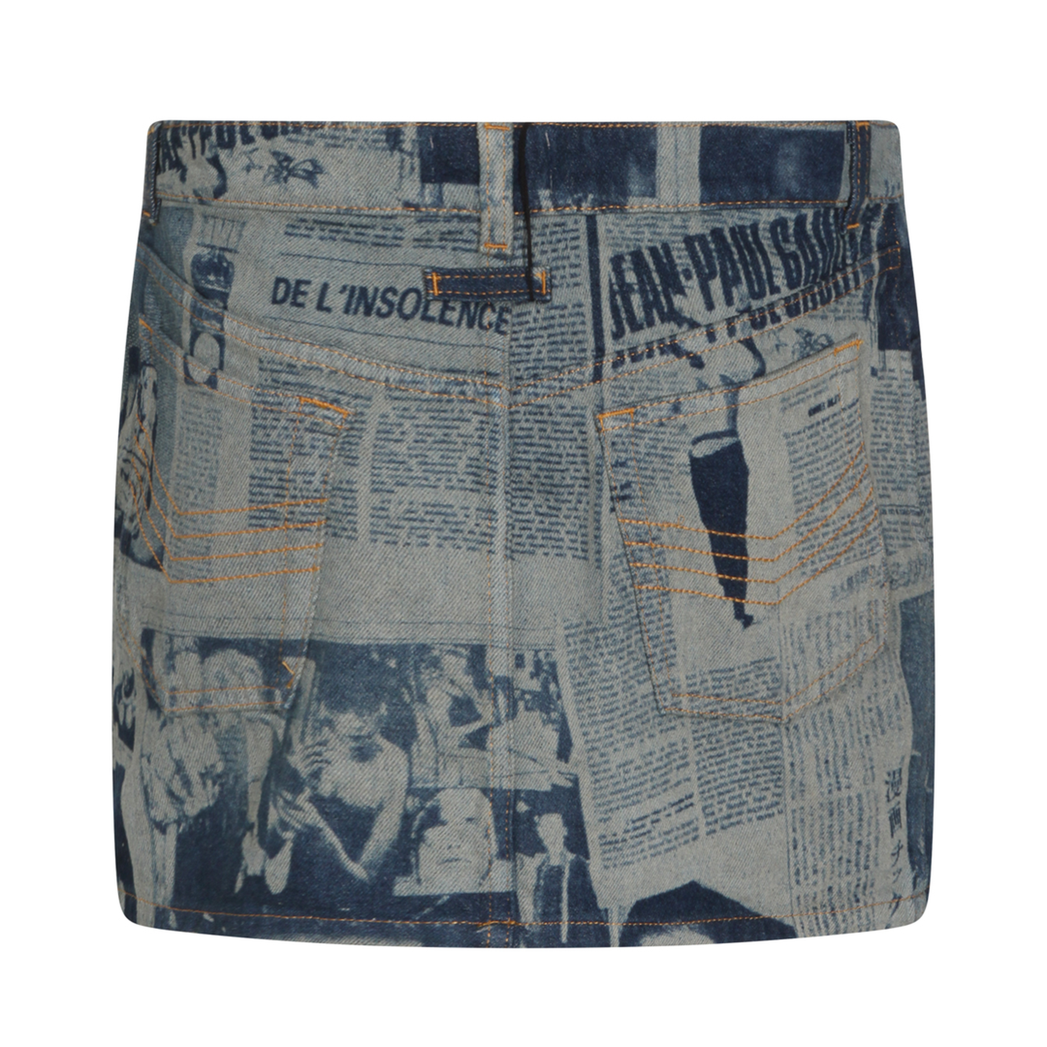 Miniskirt with Newspaper Print - Image 2