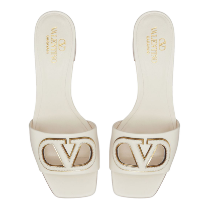 VLogo Cut-Out Leather Mules - Image 6