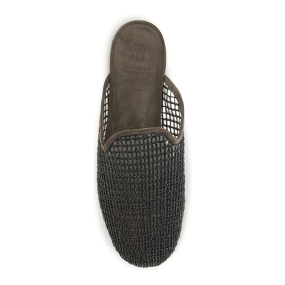 Suede Mules with Precious Net Embroidery - Image 4