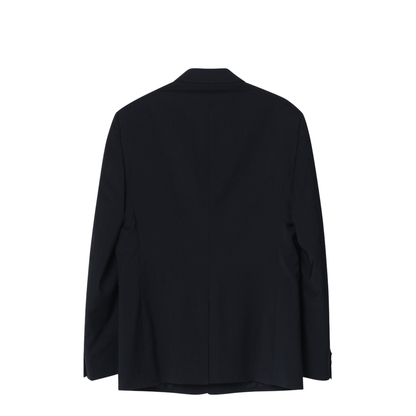 Double-breasted jacket in midnight blue virgin wool - Image 2